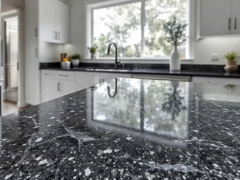 Denver kitchen with granite countertops and a modern backsplash.