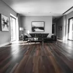 Modern bathroom with elegant porcelain tiles, focusing on the smooth surface and variety of colors.