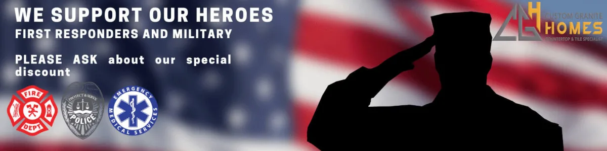 Custom Granite Homes supports military and first responders with special discounts on stone countertops in Denver.
